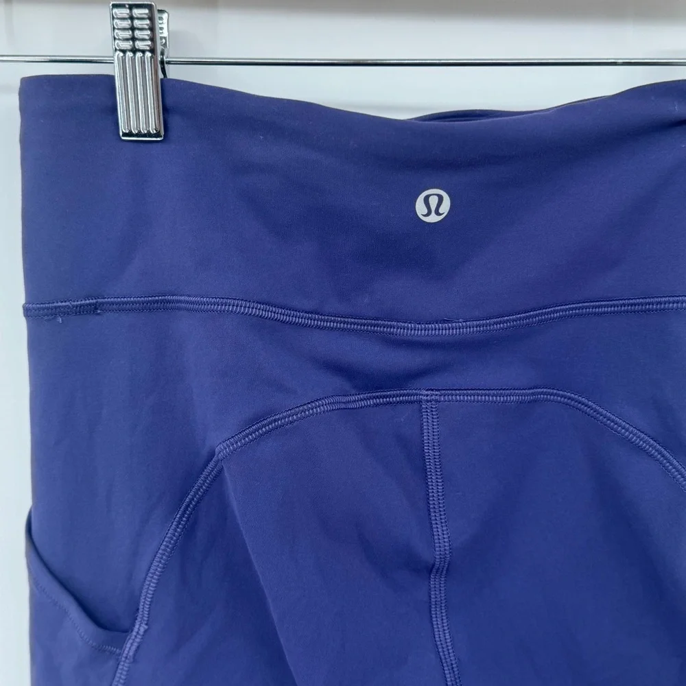 Lululemon Wunder Train High-Rise Short 8” Purplish Blue‎ Size 4 Everlux - Picture 5 of 8